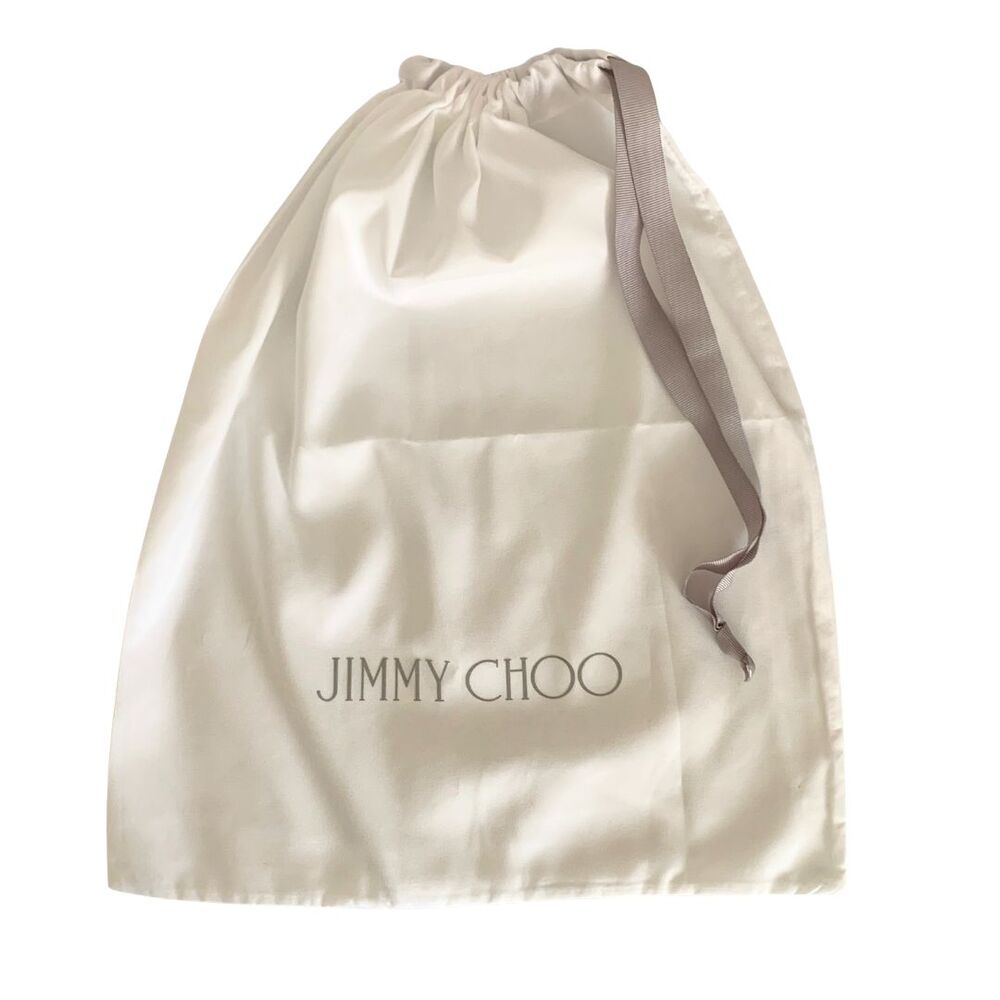 Jimmy Choo White Silky Drawstring Dust Bag Storage Travel Pouch 14.5 "x 18"